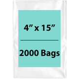 Clear Poly Bags 2Mil 4X15 Flat Open Top (LDPE)