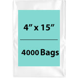 LDPE Clear Poly Bags 4X15 inches 4000 Bags