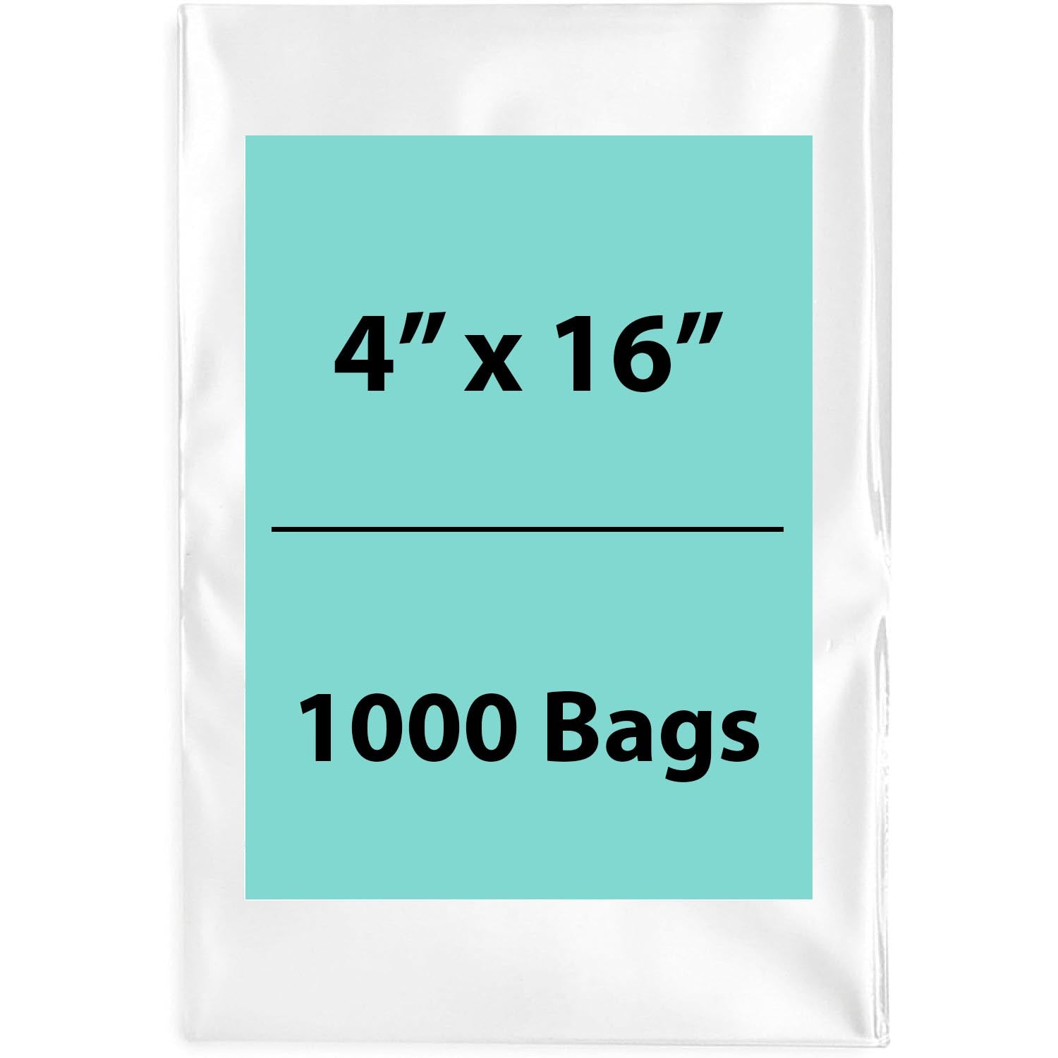 Clear Poly Bags 2Mil 4X16 Flat Open Top (LDPE)