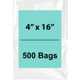 4X16 inches Clear Flat Poly Bags 2Mil Open Top (LDPE)