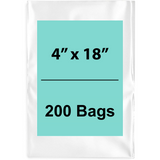 4X18 inches Clear Flat Poly Bags 2Mil Open Top (LDPE)