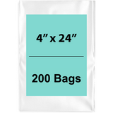 4X24 inches Clear Flat Poly Bags 2Mil Open Top (LDPE)