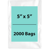 Clear Poly Bags 2Mil 5X5 Flat Open Top (LDPE)