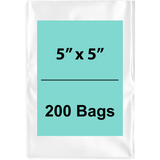 5X5 inches Clear Flat Poly Bags 2Mil Open Top (LDPE)