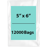 LDPE 2Mil Clear Poly Bags 5X6 inches 12000 Bags