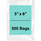 5X6 inches Clear Flat Poly Bags 2Mil Open Top (LDPE)