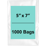 5X7 inches Clear Flat Poly Bags 2Mil Open Top (LDPE)