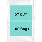 Clear poly Bags 2 Mil 5 inch (width) X 7 inch (Height) Pack of 100 Bags