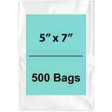 5X7 inches Clear Flat Poly Bags 2Mil Open Top (LDPE)