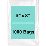 5X8 inches Clear Flat Poly Bags 2Mil Open Top (LDPE)