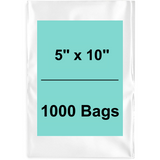 5X10 inches Clear Flat Poly Bags 2Mil Open Top (LDPE)