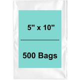 5X10 inches Clear Flat Poly Bags 2Mil Open Top (LDPE)