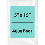 LDPE 2Mil Clear Poly Bags 5X15 inches 4000 Bags