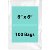 Clear Poly Bags 2Mil 6X6 Flat Open Top (LDPE)