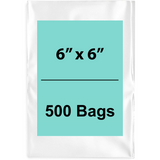 6X6 inches Clear Flat Poly Bags 2Mil Open Top (LDPE)