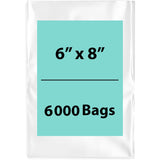 LDPE 2Mil Clear Poly Bags 6X8 inches 6000 Bags