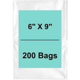 6X9 inches Clear Flat Poly Bags 2Mil Open Top (LDPE)
