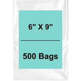 6X9 inches Clear Flat Poly Bags 2Mil Open Top (LDPE)
