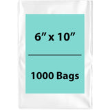 Clear Poly Bags 2 Mil Size: 6 inch (width) X 10 inch (height) Pack of 1000 Bags