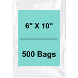 6X10 inches Clear Flat Poly Bags 2Mil Open Top (LDPE)