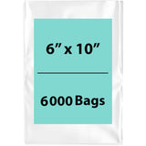 LDPE 2Mil Clear Poly Bags 6X10 inches 6000 Bags