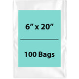 Clear Poly Bags 2Mil 6X20 Flat Open Top (LDPE)