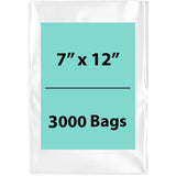 LDPE 2Mil Clear Poly Bags 7X12 inches 3000 Bags