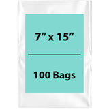 Clear Poly Bags 2 Mil Size: 7 inch (width) X 15 inch (height) Pack of 100 Bags