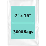 LDPE 2Mil Clear Poly Bags 7X15 inches 3000 Bags