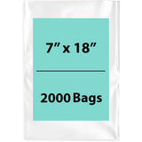 LDPE 2Mil Clear Poly Bags 7X18 inches 2000 Bags