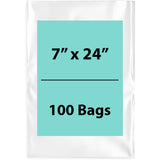 Clear Poly Bags 2Mil 7X24 Flat Open Top (LDPE)
