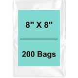 8X8 inches Clear Flat Poly Bags 2Mil Open Top (LDPE)
