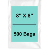 8X8 inches Clear Flat Poly Bags 2Mil Open Top (LDPE)