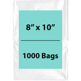 Clear Poly Bags 2 Mil size: 8 inch (width) X 10 inch (Height) Pack of 1000 Bags