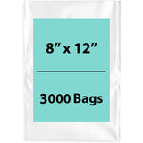 LDPE 2Mil Clear Poly Bags 8X12 inches 3000 Bags