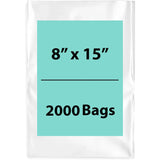 LDPE 2Mil Clear Poly Bags 8X15 inches 2000 Bags