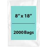 LDPE 2Mil Clear Poly Bags 8X18 inches 2000 Bags