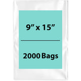 LDPE 2Mil Clear Poly Bags 9X15 inches 2000 Bags