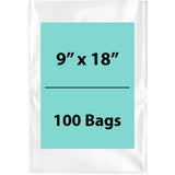 Clear Poly Bags Flat 2 Mil Size: 9 inch (width) X 18 (Height) Pack of 100 Bags