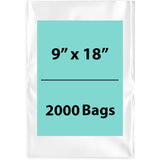 LDPE 2Mil Clear Poly Bags 9X18 inches 2000 Bags