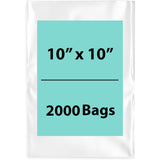 LDPE 2Mil Clear Poly Bags 10X10 inches 2000 Bags