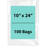 Clear Poly Bags 2 Mil Size: 10 inch (width) X 24 inch (Height) Pack of 100 Bags