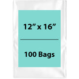 Clear Poly Bags 2 Mil Size: 12 inch (width) X 16 inch (Height) Pack of 100 Bags