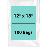 Clear Poly Bags 2 Mil Size: 12 inch (width) X 18 inch (Height) Pack of 100 Bags