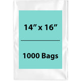 Clear Poly Bags 2 Mil Size: 14 inch (width) X 16 inch (Height) Pack of 1000 Bags