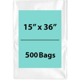 LDPE 2Mil Clear Poly Bags 15X36 inches 500 Bags