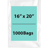 LDPE 2Mil Clear Poly Bags 16X20 inches 1000 Bags