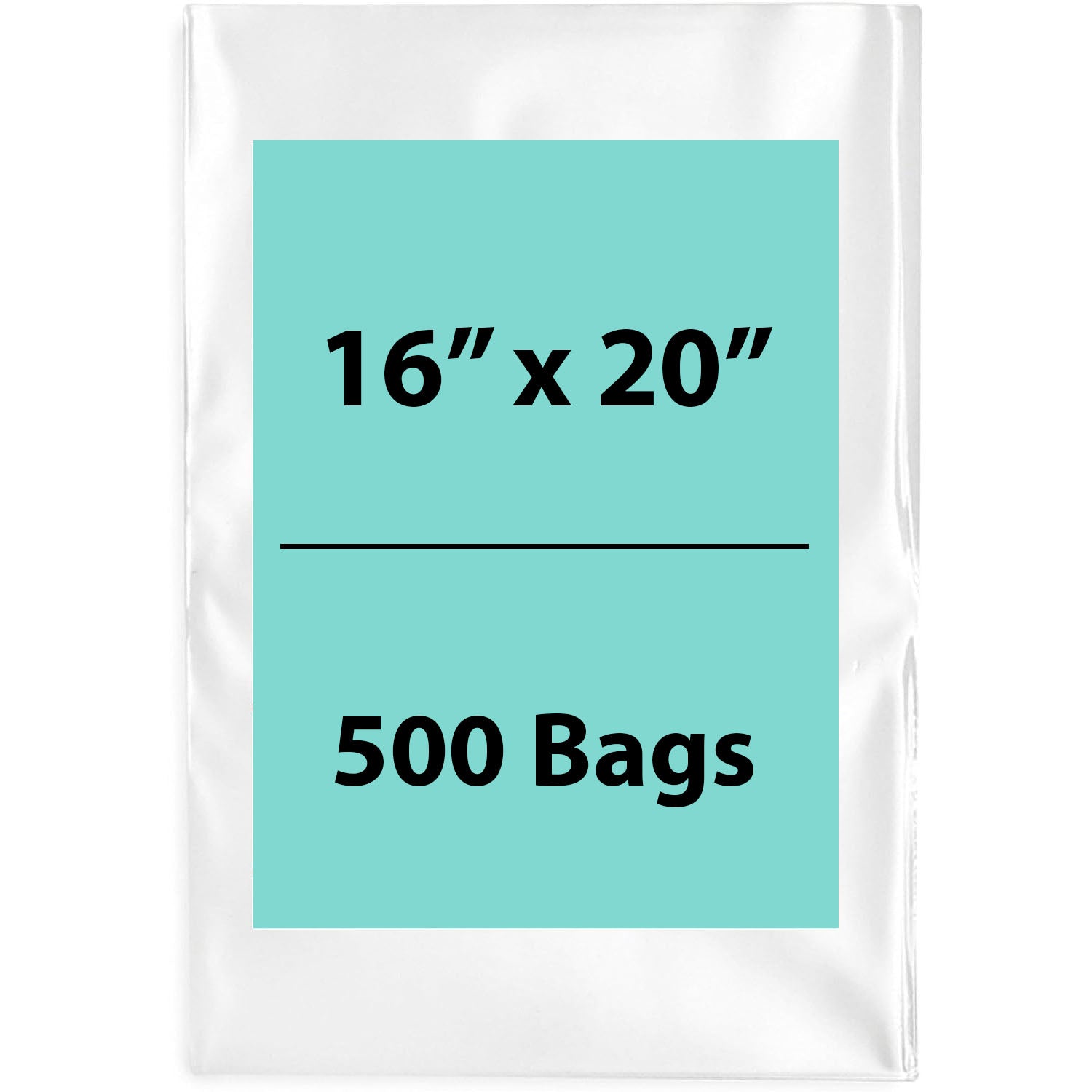 Clear Poly Bags 2Mil 16X20 Flat Open Top (LDPE)