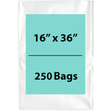 LDPE 2Mil Clear Poly Bags 16X36 inches 250 Bags