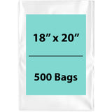 Clear Poly Bags 2 Mil Size: 18 inch (width) X 20 inch (Height) Pack of 500 Bags